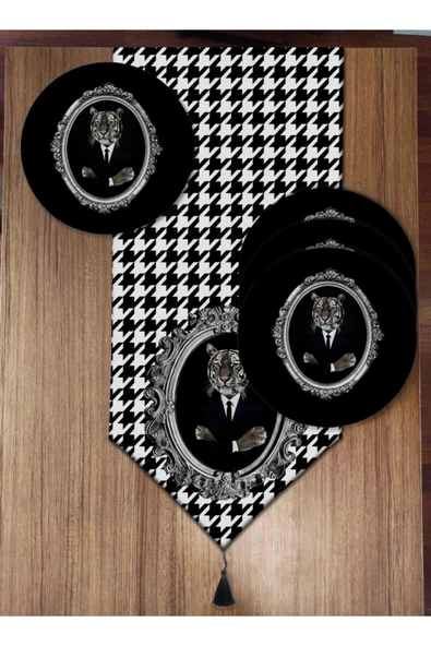 yok yok evim eve dair her şey Kaplan Desenli 6'lı Supla Ve Runner Set