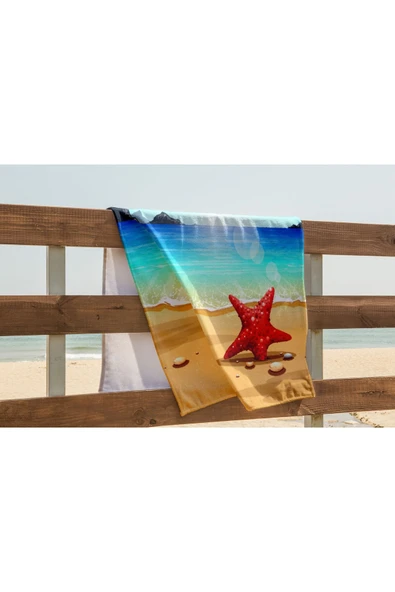 yok yok evim eve dair her şey Deniz Yıldızı Dijital Baskılı Plaj Havlusu | Yüksek Kalite | 70x150