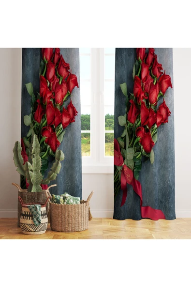 yok yok evim eve dair her şey Gül Demeti Şık Fon Perde