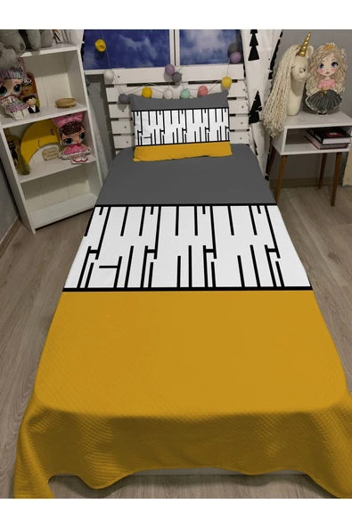 yok yok evim eve dair her şey Hardal Piyano Tek Kişilik Pike ve Yastık Kılıfı