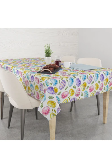 yok yok evim eve dair her şey Paskalya Renkli Yumurtalar Dertsiz Masa Örtüsü ürün görseli