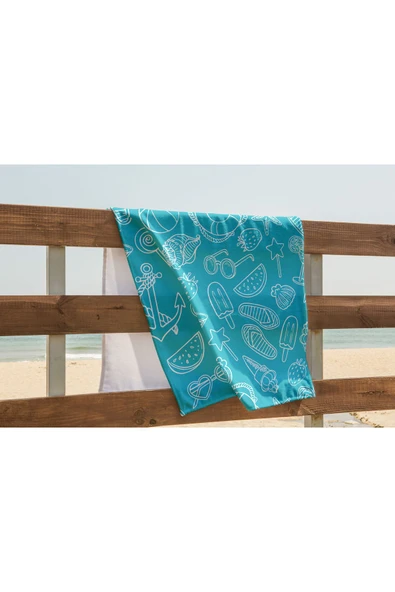 yok yok evim eve dair her şey Desenli Yüksek Kalite PLAJ HAVLUSU - 9