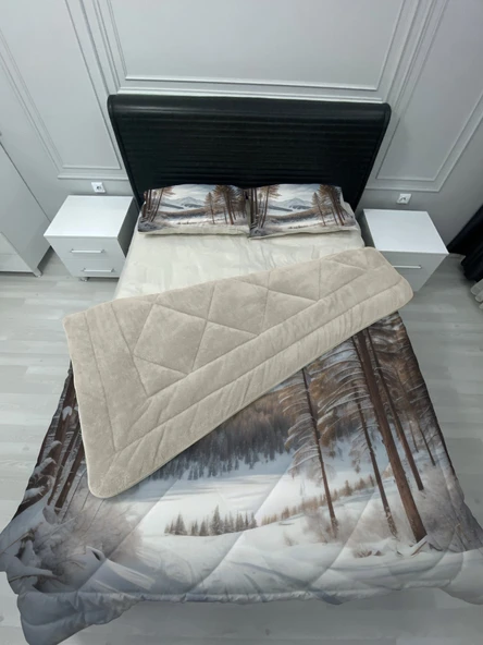 Pusula Home Welsoft Pofuduk Çift Taraflı KIŞ MANZARA Desenli Çift Kişilik Yorgan Uyku Seti ürün görseli 1