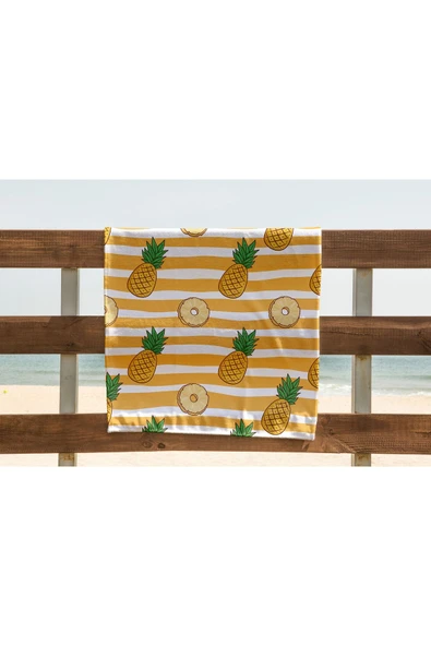 yok yok evim eve dair her şey Ananas Dijital Baskılı Plaj Havlusu | Yüksek Kalite | 70x150