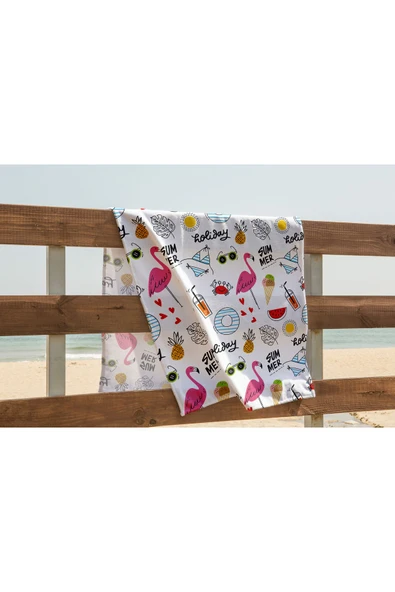 yok yok evim eve dair her şey Desenli Yüksek Kalite PLAJ HAVLUSU - 12