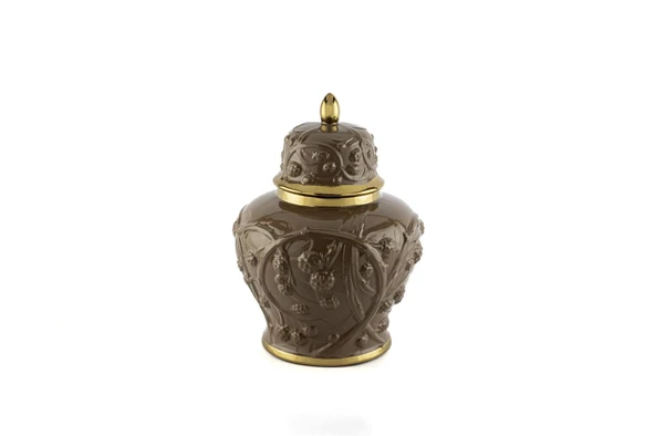 Mikasa Moor Kahve Kabartmalı Porselen Kapaklı Küp 24x31 ürün görseli