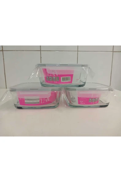 LAV FEYZADE Fresco Cam Kilitli Saklama Kabı 3’lü Set 1150cc KARE (FRS-249) - 2