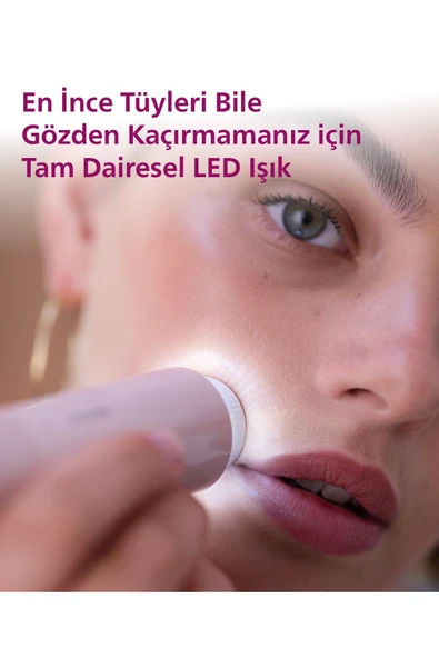 Philips BRR454/00 Yüz Tüy Alma Makinesi,Ayna Ve Tam Çember Led Işıklı,Yıkanabilir Çıkan Başlık - 3