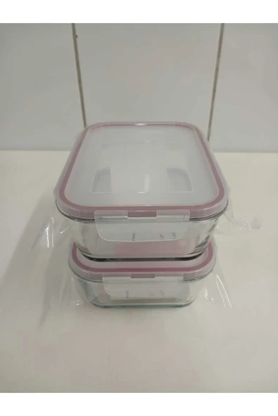 LAV FEYZADE Fresco Cam Kilitli Saklama Kabı 2'li Set DİKDÖTRGEN (1200 cc)-(FRS-257) - 2
