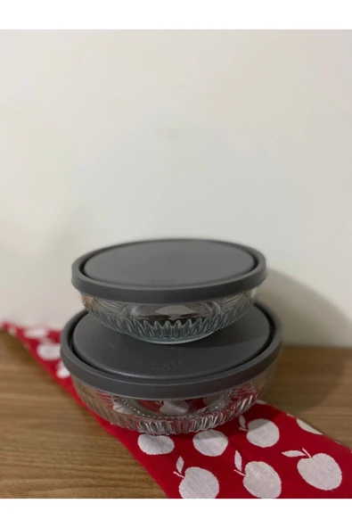 LAV Gri Kapaklı Cam Kase - Ikili 880cc +1500cc Tokyo ürün görseli