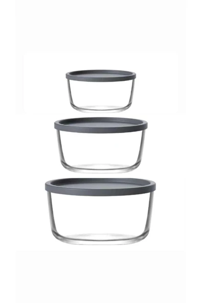 LAV Round Nemostore Saklama Kabı Antrasit 380-800-1490 Cc 3 lü Takım ürün görseli