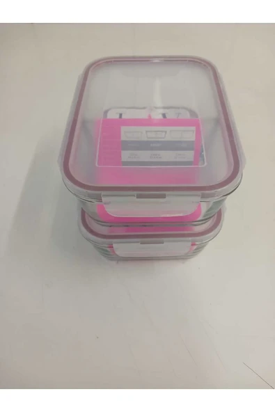 LAV Feyzade Fresco Cam Kilitli Saklama Kabı 2'li Set 1120cc Dikdörtgen (FRS-297) - 3
