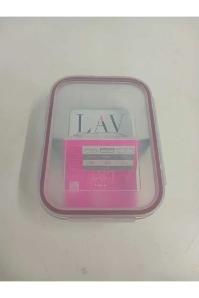 LAV Feyzade Fresco Iki Bölümlü Kilitli Cam Saklama Kabı 1 Adet 1120cc Dikdörtgen (FRS-297) - 2