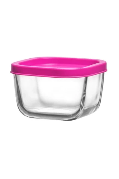 LAV FEYZADE CUBE Kahvaltılık Saklama Kabı Seti PEMBE KAPAKLI (2 Adet 405cc - 4 Adet 270cc) - 4