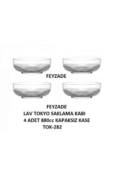 LAV FEYZADE TOKYO SAKLAMA KABI 4 ADET 880cc KAPAKSIZ KASE ürün görseli