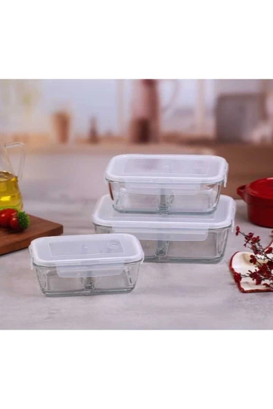 LAV Fresco Bölmeli Kilitli Saklama Kabı 720 Cc (FRS-279) Beyaz Kapaklı - 1