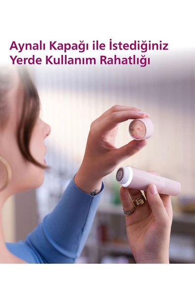 Philips BRR454/00 Yüz Tüy Alma Makinesi,Ayna Ve Tam Çember Led Işıklı,Yıkanabilir Çıkan Başlık - 4