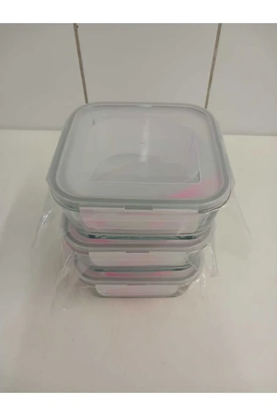 LAV FEYZADE Fresco Cam Kilitli Saklama Kabı 3’lü Set 1150cc KARE (FRS-249) - 3