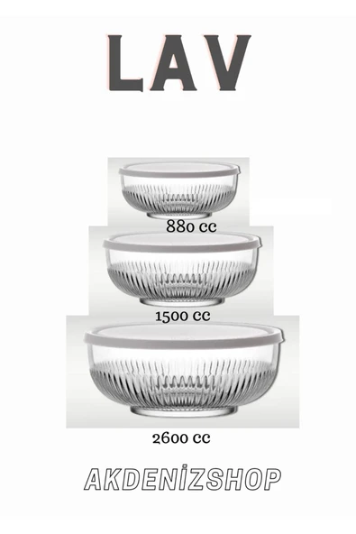 LAV Beyaz Kapak 3 Lü Takım Tokyo Saklama Kabı - Resim 3
