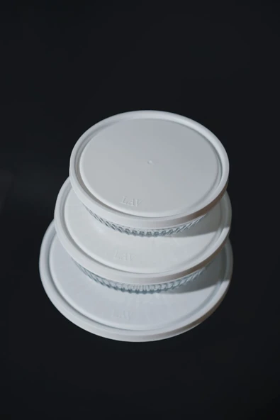 LAV Tokyo Beyaz Kapaklı Saklama Kabı 3'lü (880CC-1500CC-2600CC) - Resim 3