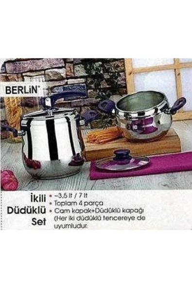 Berlin 2li Düdüklü Tencere Seti 7 Litre- 3.5 Litre 2 Adet Fma011625 - 2