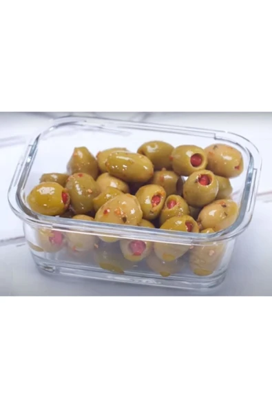 LAV Cam Kilitli Saklama Kabı 3 Boy Yeni Seri-dikdörtgen Beyaz 3'lü (1200cc+800cc+400cc) - Resim 4