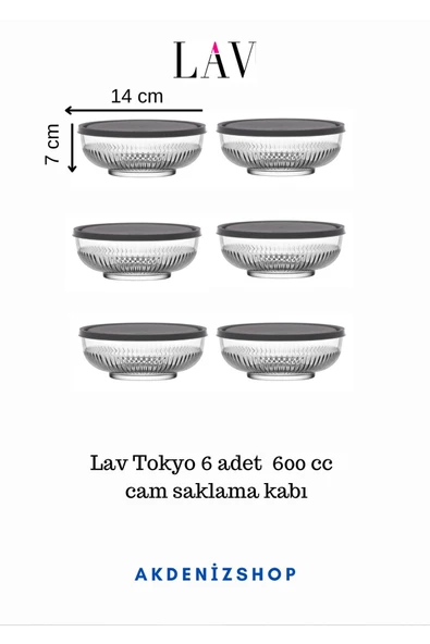 LAV Tokyo 6 Adet 600 Cc Saklama Kabı ürün görseli