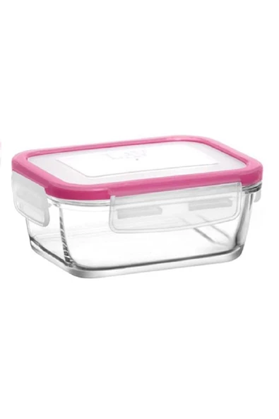 LAV Feyzade Fresco Cam Kilitli Kahvaltılık Saklama Kabı 6'lı Set 400cc Pembe Kapak (FRS-237) - 2