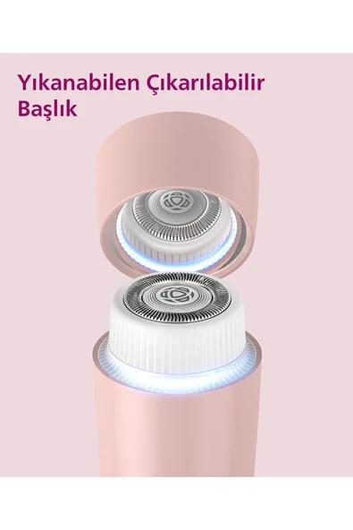 Philips BRR454/00 Yüz Tüy Alma Makinesi,Ayna Ve Tam Çember Led Işıklı,Yıkanabilir Çıkan Başlık - 5