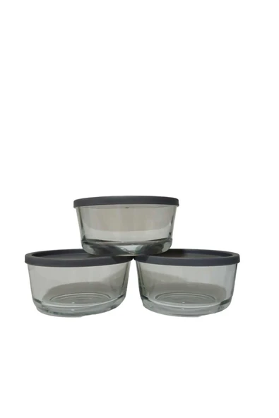 LAV FEYZADE Round Saklama Kabı (1490 cc X 3 ADET) GRİ KAPAKLI (LV-RND-217) - 3
