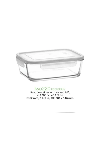 LAV Fresco 4'lü Saklama Kabı Seti (DİKDÖRTGEN) (BEYAZ KAPAK 1900CC-1200CC-800CC-400CC) - Resim 3