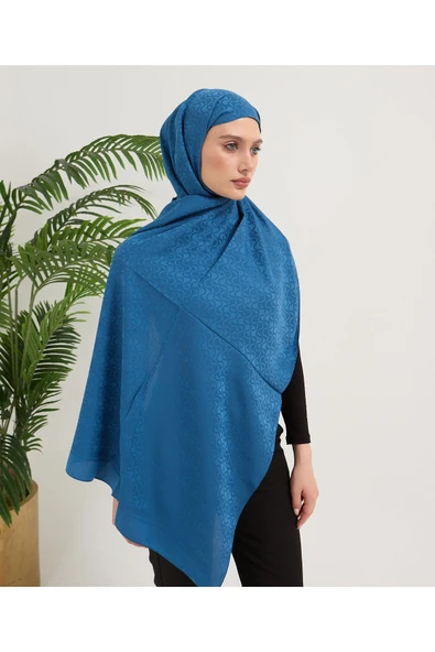 FEYZADE Sena Scarfs BELLİ SCARFS İNDİGO JAKAR ŞAL 75x180