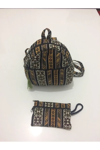 FEYZADE Yöresel Desenli Bebe Sırt Çanta Ve Cüzdan Set - 6