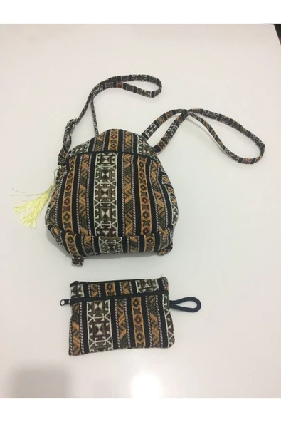 FEYZADE Yöresel Desenli Bebe Sırt Çanta Ve Cüzdan Set - 2