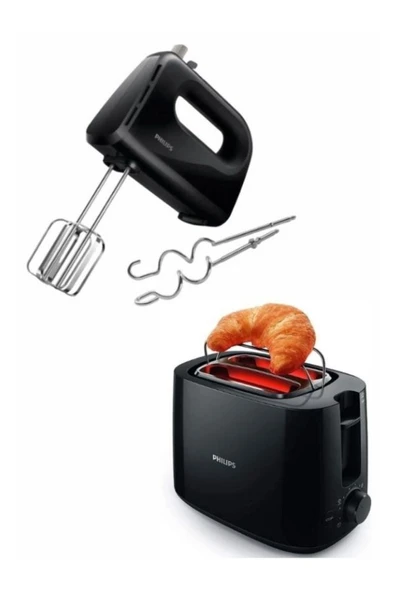 Philips HR3705/10 El Mikseri ve HD2581/90 Ekmek Kızartma Makinesi Seti