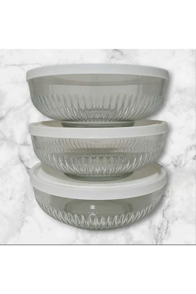 LAV FEYZADE Tokyo Saklama Kabı Seti 3'lü (1500cc x 3 adet) BEYAZ KAPAKLI - Resim 3