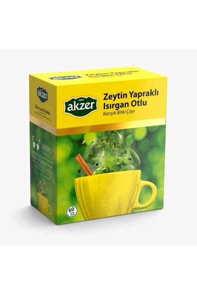 Akzer Zeytin Yapraklı Isırgan Otlu Karışık Bitki Çayı 60 Süzen Poşet ürün görseli