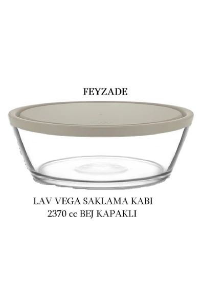 LAV Feyzade Vega Saklama Kabı 1 Adet 2370cc Bej Kapaklı ürün görseli