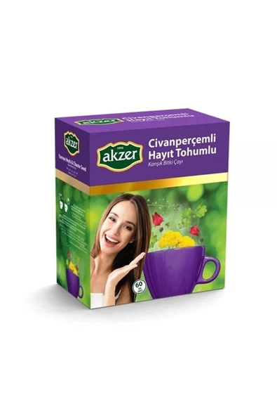 Akzer Civanperçemli Hayit Tohumlu Karışık Bitki Çayı 60 Süzen Poşet - 1