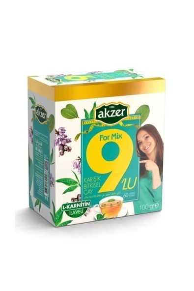 Akzer 9lu Karışık Bitkisel 60 Poşet Çay 100 Gr ürün görseli