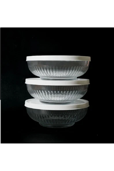 LAV FEYZADE Tokyo Saklama Kabı Seti 3'lü (1500cc x 3 adet) BEYAZ KAPAKLI - Resim 2