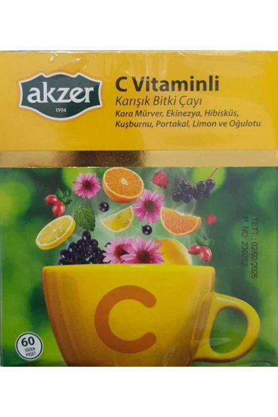 Akzer Karışık Bitki Çayı C Vitaminli 60 Lı