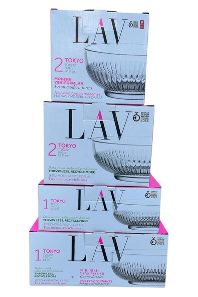 LAV TOKYO KASE SETİ  6 PARÇA  BÜYÜK ORTA KÜÇÜK ürün görseli