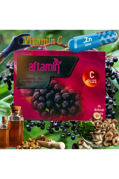 AFTAMİN Alftamın 24'lü Bitkisel Drops Pastil | Karamürver Çinko Propolis Beta Glukan C Vitamini