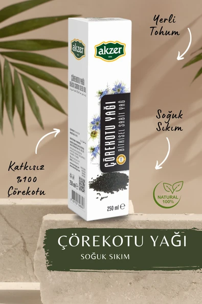 Akzer Soğuk Press Çörekotu Yağı 250 ml ürün görseli 1
