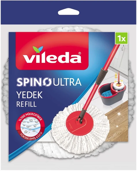Vileda Spino Ultra Yedek Mop Paspas Ucu (%100 Mikrofiber) (4 Lü Set) - 2
