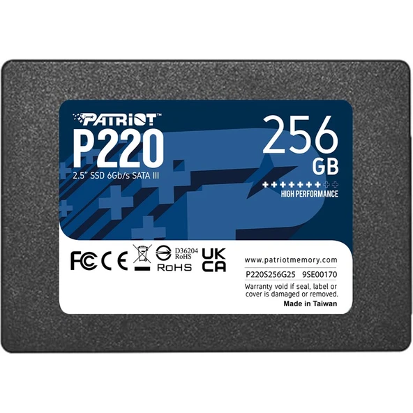 Patriot P220 256GB 550-490MB Sata3 SSD