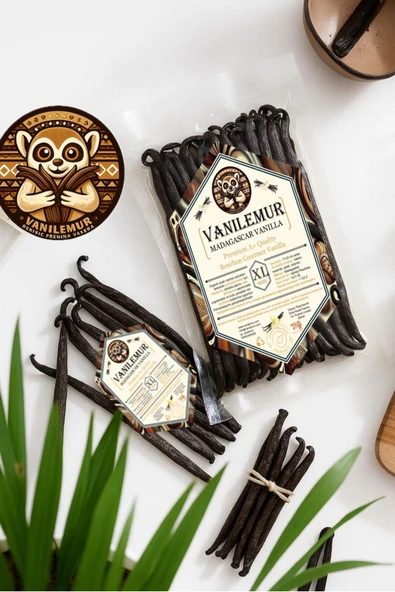 Vanilya Çubuğu Organik Madagaskar Vanilyası 5 Adet XL Vakumlu Paket(Vanilemur)