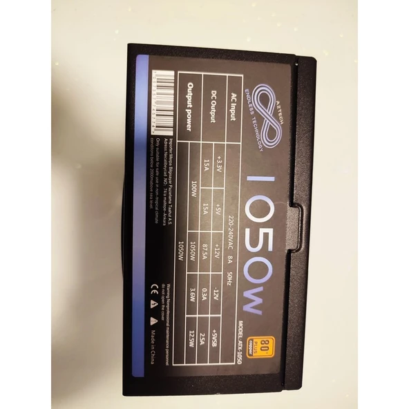 AZTECH Atx 1050 1050W 14 cm Fan 80 Plus Copper Tam Modüler Psu - Resim 2