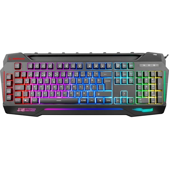 Rampage KB-R63 Stage Siyah USB 7 Renk Aydınlatmalı Q 4 Macro Fonksiyon USB Hub Oyuncu Klavyesi ürün görseli 1